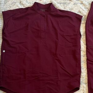 Figs Burgundy Rafaela Top XXS